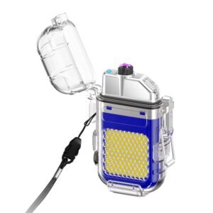 Ezlife Electric Lighter Usb Rechargeable Dual Arc Lighters Cool Plasma Lighter With Waterproof Transparent Shell 3 Modes Cob Flashlight And Detachable Pocket Clip For Edc Featured
