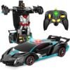 Febyhim Remote Control Car Transform Robot Rc Car With One Button Transforming 360 Degree Rotation Drifting 118 Scale Police Car Ideal Xmas And Birthday Gift Toys For 5 Year Old Boys Girlsblack Featured