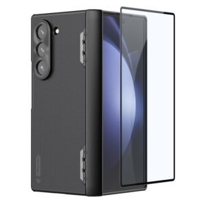 For Galaxy Z Fold 6 Case With Hinge Protection Built In Screen Protector Matte Pc Cover With Metal Camera Lens Protector Slim Fit Protective Phone Case For Samsung Galaxy Z Fold 6 Black Featured