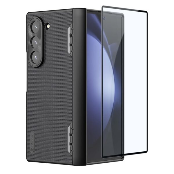 For Galaxy Z Fold 6 Case With Hinge Protection Built In Screen Protector Matte Pc Cover With Metal Camera Lens Protector Slim Fit Protective Phone Case For Samsung Galaxy Z Fold 6 Black Featured