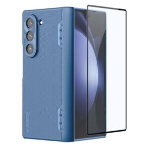 For Galaxy Z Fold 6 Case With Hinge Protection Built In Screen Protector Matte Pc Cover With Metal Camera Lens Protector Slim Fit Protective Phone Case For Samsung Galaxy Z Fold 6 Blue Featured