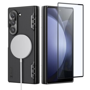 For Galaxy Z Fold 6 Magnetic Case With Hinge Protection Built In Screen Protector Compatible With Magsafe Slim Fit Protective Phone Case For Samsung Galaxy Z Fold 6 Black Gallery 1