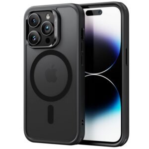 For Iphone 14 Pro Case Compatible With Magsafe Scratch Resistant Thin And Slim Classic Shockproof Military Grade Protection Tpu Magnetic Back Cover Frosted Black Featured