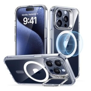 For Iphone 15 Pro Case Compatible With Magsafe Military Grade Protective Case Built In Stash Stand Phone Case Scratch Resistant Tpu Back Cover Classic Series Clear Featured