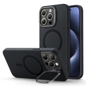 For Iphone 15 Pro Max Case Magsafe Silicone Case With Stand Military Grade Protection Built In Camera Stash Stand Magnetic Phone Case For Iphone 15 Pro Max Cloud Series Black Featured