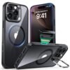 For Iphone 16 Pro Case Compatible With Magsafe Military Grade Protective Case Tpu Built In Stash Stand Phone Case Scratch Resistant Back Cover Classic Series Clear Black Featured