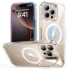 For Iphone 16 Pro Case Compatible With Magsafe Military Grade Protective Case Tpu Built In Stash Stand Phone Case Scratch Resistant Back Cover Classic Series Clear Featured