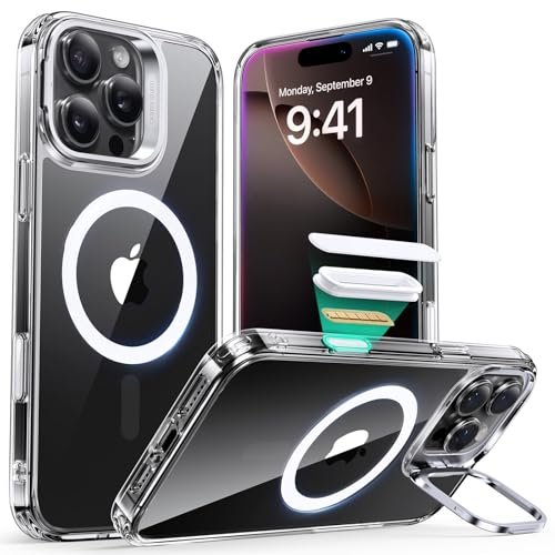 For Iphone 16 Pro Case Compatible With Magsafe Military Grade Protective Case Tpu Stand Phone Case Scratch Resistant Back Cover Classic Series Clear Featured