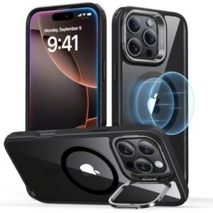 For Iphone 16 Pro Max Case Compatible With Magsafe Military Grade Protective Case Tpu Built In Stash Stand Phone Case Scratch Resistant Back Cover Classic Series Clear Black Featured