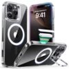 for iPhone 16 Pro Max Case, Compatible with MagSafe, Military-Grade Protective Case, TPU, Stand Phone Case, Scratch-Resistant Back Cover, Classic Series, Clear