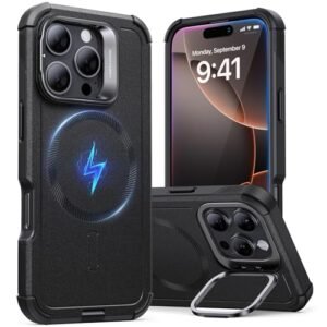 For Iphone 16 Pro Max Case With Stand 23ft Military Grade Drop Protection Tpu Heavy Duty Magnetic Phone Case Compatible With Magsafe Accessories Cyber Series Black Featured