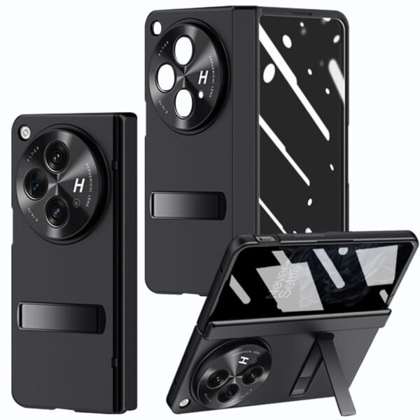 For Oneplus Open Case With Privacy Screen Protector All Inclusive Phone Case With Hinge Protection Screen Protector Scratch Resistant Kickstand Hard Pc Protective Cover For Oneplus Open Black Gallery 7