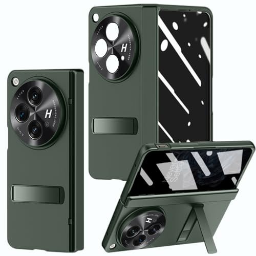 For Oneplus Open Case With Privacy Screen Protector All Inclusive Phone Case With Hinge Protection Screen Protector Scratch Resistant Kickstand Hard Pc Protective Cover For Oneplus Open Green Featured