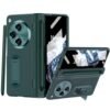For Oneplus Open Case With Stylus Pen Holder Hinge Protection Built In Screen Protector Kickstand All Inclusive Luxury Pu Leather Phone Case For Oneplus Open 2023 Green Featured