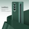 For Samsung Galaxy Z Fold 4 Case With S Pen Holder Slim Stylus Premium Leather Z Fold 4 Pen Holder Case With Hinge Protection Full Coverage Screen Protector Slim Case For Z Fold 4 Green Featured