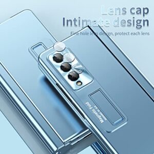 For Samsung Galaxy Z Fold 4 Case With S Pen Pen Holder Hinge Protection Built In Screen Protector Kickstand Feature All Inclusive Slim Pc Phone Case Cover For Z Fold 4 2022 Blue Featured