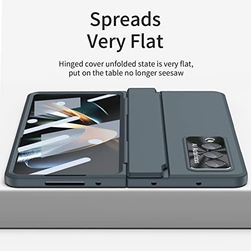 For Samsung Galaxy Z Fold 4 Case With S Pen Pen Holder One Piece Design Z Fold 4 Case With Hinge Protection Built In Screen Protector All Inclusive Slim Matte Pc Case For Z Fold 4 Green Featured