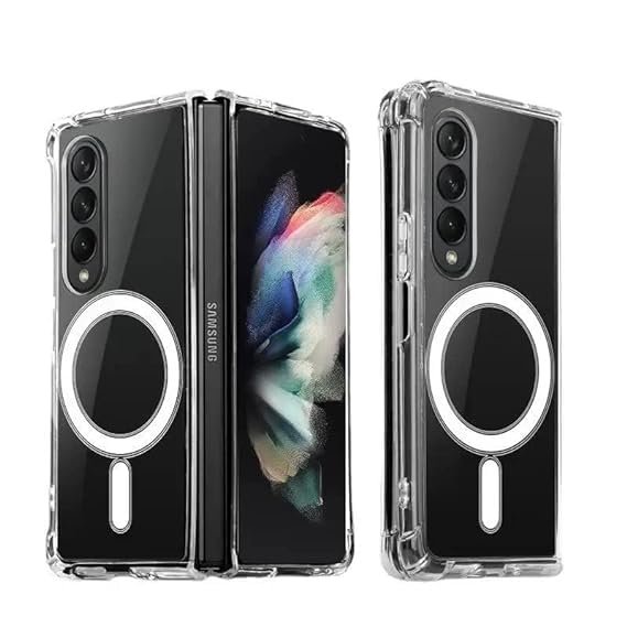 For Samsung Galaxy Z Fold 4 Compatible With Magsafe Crystal Clear Hard Back Cover Soft Tpu Edges Slim Thin Shockproof Phone Case For Samsung Galaxy Z Fold 4 Featured