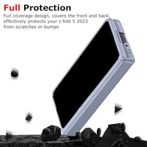For Samsung Galaxy Z Fold 5 5g Case With Privacy Screen Protector Z Fold 5 Anti Spy Phone Case With Hinge Protection All Inclusive Kickstand Protective Case Cover For Z Fold 5 Blue Featured