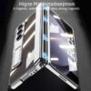 For Samsung Galaxy Z Fold 5 5g Clear Case With Magnetic Hinge Protection And Adjustable Kickstand Screen Protector Transparent Electroplating Magnetic Shockproof Cover For Z Fold 5silver Featured