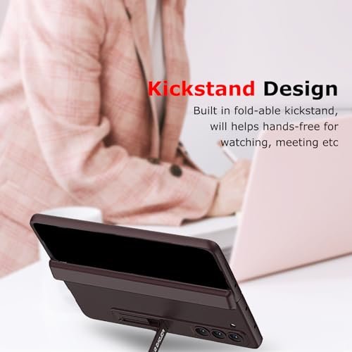 For Samsung Galaxy Z Fold 5 Case With Privacy Screen Protector Fold5 Anti Spy Phone Case With S Pen Holder Stylus Kickstand Hinge Protection Privacy Protective Cover For Z Fold 5 Green Featured