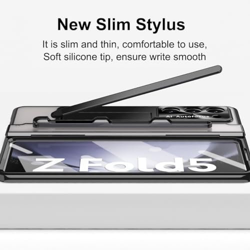 For Samsung Galaxy Z Fold 5 Case With S Pen Holder Black Slim Stylus Z Fold 5 5g Phone Case With Hinge Protection Built In Screen Protector Kickstand Featured