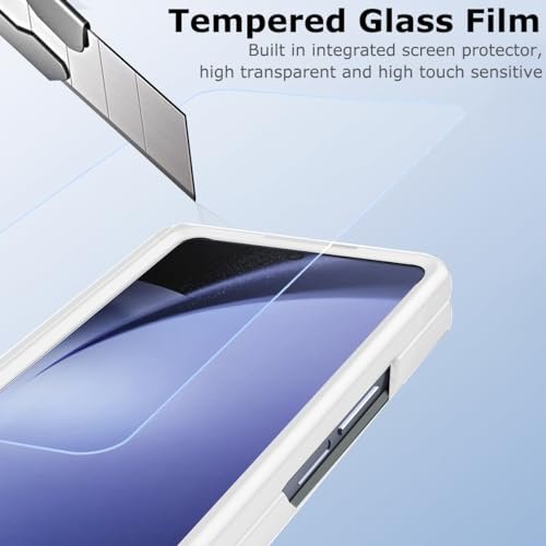 For Samsung Galaxy Z Fold 5 Case With S Pen Holder White Stylus Z Fold 5 Case With Kickstand Hinge Protection Built In Screen Protector Camera Protector Protective Case For Z Fold 5 White Featured
