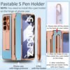 For Samsung Galaxy Z Fold 5 Case With S Pen Pastable Pen Holder One Piece Design Z Fold 5 Case With Hinge Protection Built In Screen Protector Luxury Leather Z Fold 5 Slim Case Bluegold Featured