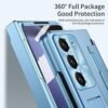 For Samsung Galaxy Z Fold 5 Case With S Pen Pen Holder One Piece Design Z Fold 5 Case With Hinge Protection Screen Protector Z Fold 5 5g Case With Kickstand Slim Z Fold5 5g Phone Case Blue Featured