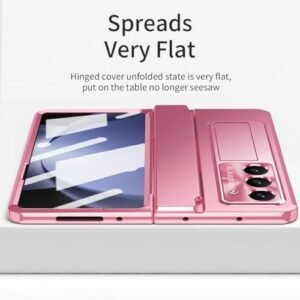 For Samsung Galaxy Z Fold 5 Case With S Pen Pen Holder One Piece Design Z Fold 5 Case With Hinge Protection Screen Protector Z Fold 5 5g Case With Kickstand Slim Z Fold5 5g Phone Case Pink Featured