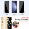 For Samsung Galaxy Z Fold 5 Clear Case With Privacy Screen Protector Z Fold 5 Phone Case With Hinge Protection All Inclusive Slim Pc Protective Case Kickstand Case Cover For Z Fold 5 Gold Featured