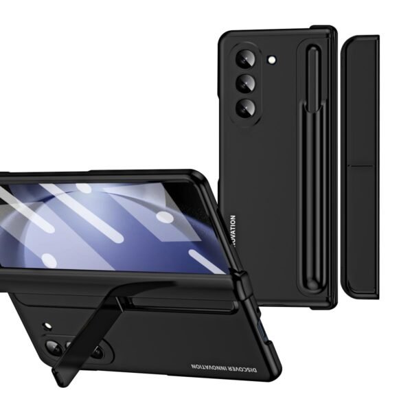 For Samsung Galaxy Z Fold 5 Standing Case With Hinge Protectionslim Built In S Pen With Pen Holder Protective Cover With Kickstand Built In Screen Protector For Z Fold 5 Black Featured