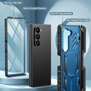 For Samsung Galaxy Z Fold 6 Case Military Grade 360 Full Body Protective S Pen Holder Hinge Protection Heavy Duty Shockproof Phone Cover With Kickstand For Galaxy Zfold 6 5g 2024blue Featured