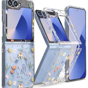 Fusion Design Compatible With Samsung Galaxy Z Flip 6 Case Cover Transparent Non Slip Hard Pc Shockproof Tpu Bumper Protective Phone Case For Z Flip 6 Back Cover Dry Flowers Featured