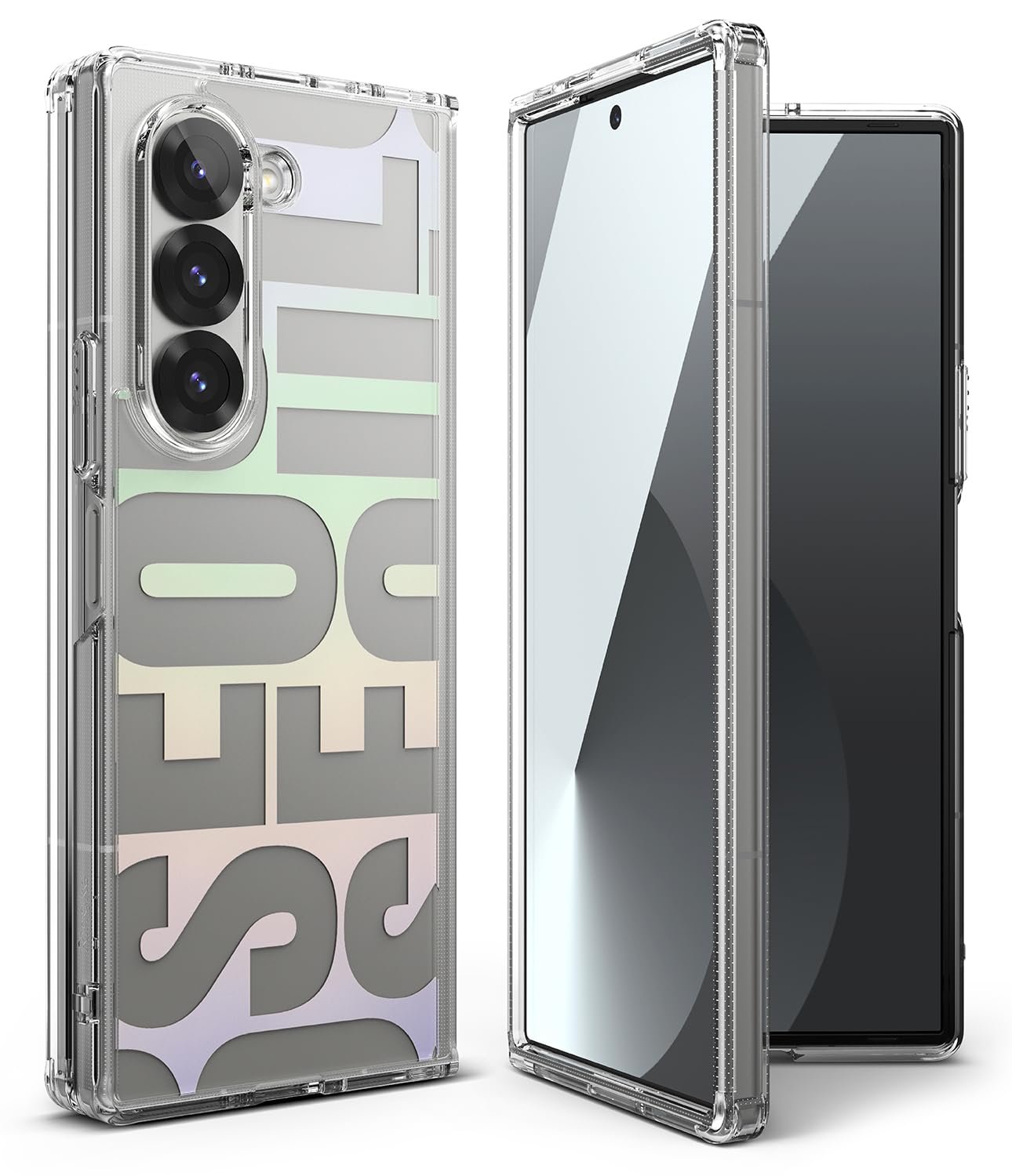 Fusion Design Compatible With Samsung Galaxy Z Fold 6 Case Cover Transparent Non Slip Hard Pc Shockproof Tpu Bumper Protective Phone Case For Z Fold 6 Back Cover Seoul Featured