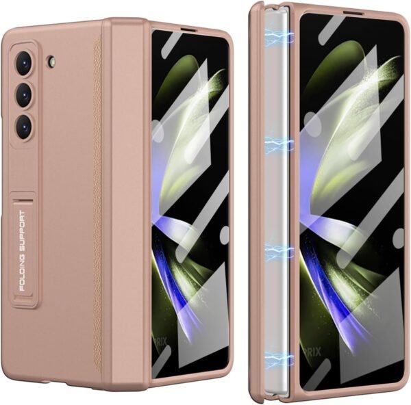 Gaffar India Back Cover For Samsung Galaxy Z Fold 5 Fold5 5g Case Cover With Built In Hinge Protection Full Body Protect Hard Pc Heavy Duty Premium Phone Case Rose Gold Gallery 3