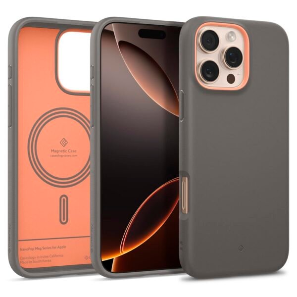 Gaffar India By Nano Pop Mag For Iphone 16 Pro Case Soft Dust Free Material Magnetic Military Grade Drop Protection Back Cover Case For Iphone 16 Pro Tpu And Pc Papaya Gray Gallery 7