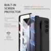 Gaffar India Contrast Magnetic Hinge Case for Samsung Galaxy Z Fold 6 | Inbuilt S-Pen Holder Stand Hybrid Back Cover (Black with Black Pen)