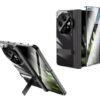 Gaffar India Electroplated Hinge Protection Cover Compatible With Oneplus Open Release 2023 With Front Tempered Glass Case Built In Kickstand Protective Transparent Black Featured