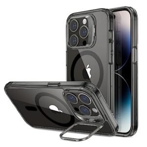 Gaffar India For Iphone 14 Pro Case Compatible With Magsafe Adjustable Camera Ring Stand Scratch Resistant Back Military Grade Protection Tpu Classic Magnetic Back Cover With Kickstand Clear Bl Featured