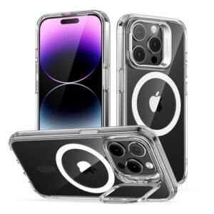 Gaffar India For Iphone 14 Pro Case Compatible With Magsafe Adjustable Camera Ring Stand Scratch Resistant Back Military Grade Protection Tpu Classic Magnetic Back Cover With Kickstand Clear Featured