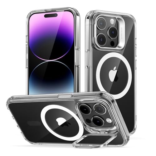 Gaffar India For Iphone 14 Pro Case Compatible With Magsafe Adjustable Camera Ring Stand Scratch Resistant Back Military Grade Protection Tpu Classic Magnetic Back Cover With Kickstand Clear Featured