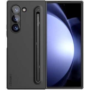 Gaffar India For Samsung Fold 6 Case With Built In Compact Writing Pen Superior Liquid Silicone Wireless Charging S Pen Holder Slot Protective Samsung Galaxy Z Fold6 Slim S Pen Phone Case Black Featured