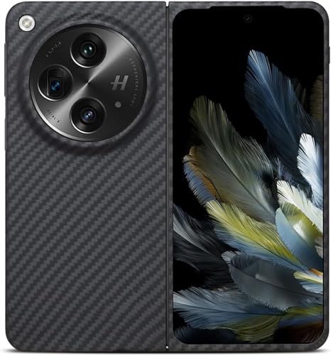 Gaffar India Front Back Case Compatible With Oneplus Open Release 2023 Matte Carbon Pattern Sturdy Durable Aramid Fiber Super Light At 0 6mm Thin Protective Cover Black Featured