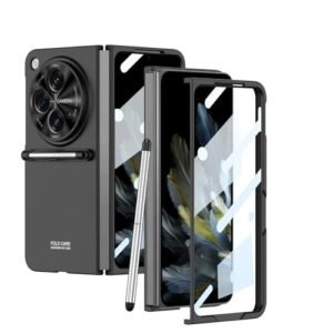 Gaffar India Front Back Case With Retractable Capacitance Pen Compatible With Oneplus Open Oppo Find N3 With Built In Tempered Glass Front Cover Hard Pc Full Body And Camera Lens Protection Black Featured