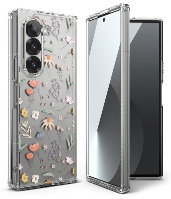 Gaffar India Fusion Design Compatible With Samsung Galaxy Z Fold 6 Case Cover Transparent Non Slip Hard Pc Shockproof Tpu Bumper Protective Phone Case For Z Fold 6 Back Cover 2024 Dry Flowers Gallery 3