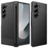 Gaffar India Geometric S Pen Holder Hinge Protection Back Cover for Samsung Galaxy Z Fold6 / Fold 6 | Slim Shock Proof Case with Inbuilt Glass & S Pen Slot (Black)