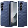 Gaffar India Geometric S Pen Holder Hinge Protection Back Cover for Samsung Galaxy Z Fold6 / Fold 6 | Slim Shock Proof Case with Inbuilt Glass & S Pen Slot (Blue)