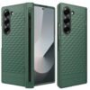 Gaffar India Geometric S Pen Holder Hinge Protection Back Cover for Samsung Galaxy Z Fold6 / Fold 6 | Slim Shock Proof Case with Inbuilt Glass & S Pen Slot (Green)