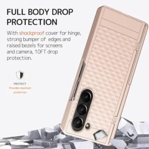 Gaffar India Geometric S Pen Holder Hinge Protection Back Cover For Samsung Galaxy Z Fold6 Fold 6 Slim Shock Proof Case With Inbuilt Glass S Pen Slot Titanium Featured